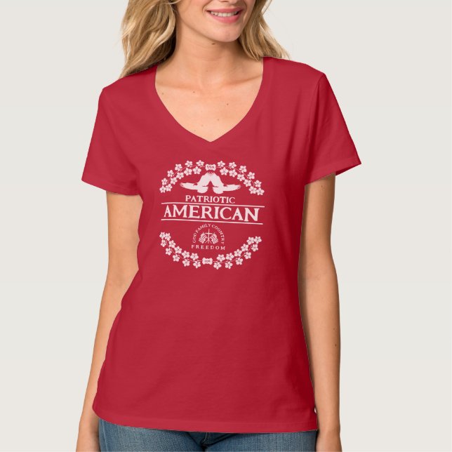 AMERICAN | USA 1776 | GOD FAMILY COUNTRY FREEDOM T-Shirt (Front)