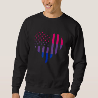 American USA Bisexual Flag Bisexuality Heart Bisex Sweatshirt