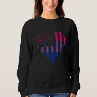 American USA Bisexual Flag Bisexuality Heart Bisex Sweatshirt