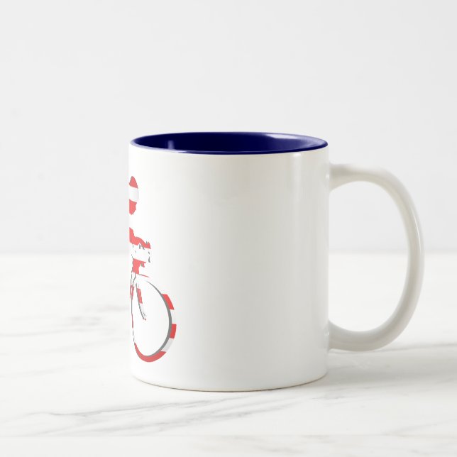 American USA Cycling Cyclists Bicycle Gear Two-Tone Coffee Mug (Right)