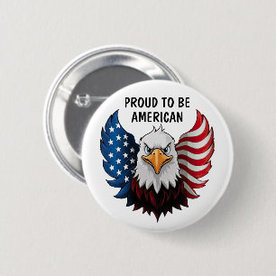 American USA Eagle Flag 6 Cm Round Badge