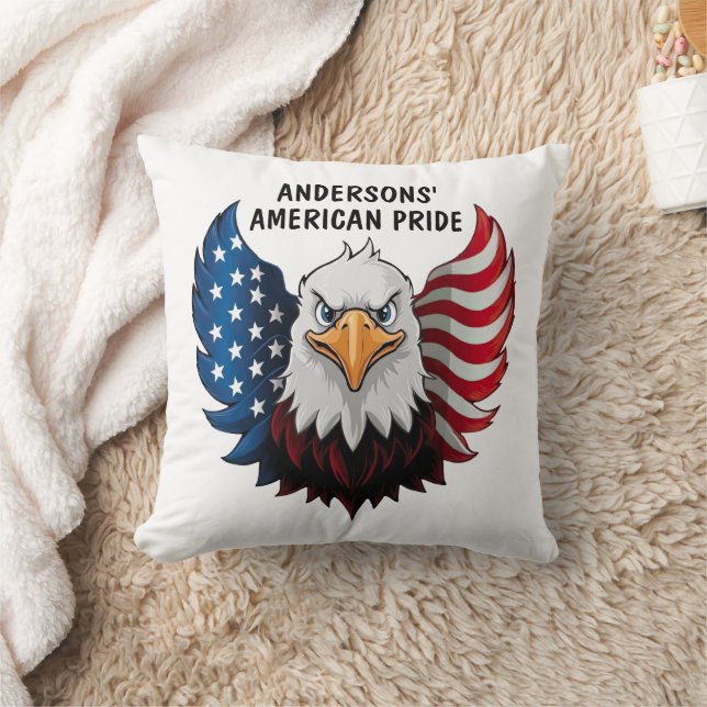 American USA Eagle Flag Personalised Cushion (Blanket)