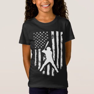 American USA Flag Baseball Distressed Hooded Top G