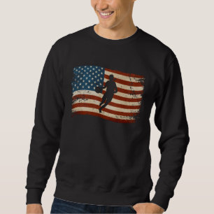 American USA flag basketball Girl Patriotic Sports Sweatshirt