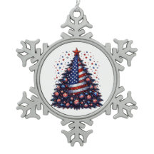 American USA Flag Christmas tree Patriotic Art