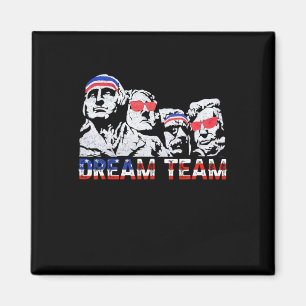 American Usa Flag Dream Team Funny Patriotic Retro Magnet