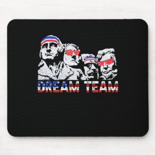 American Usa Flag Dream Team Funny Patriotic Retro Mouse Pad