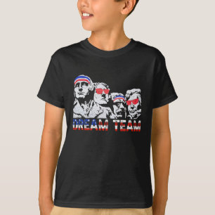 American Usa Flag Dream Team Funny Patriotic Retro T-Shirt