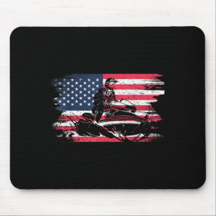 American Usa Flag Jet Ski For Women Kids Men Mouse Pad