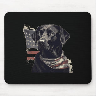 American Usa Flag Lab Owner Black Labrador Retriev Mouse Pad