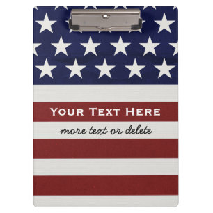 American USA Flag Patriotic July 4th Custom Clipboard