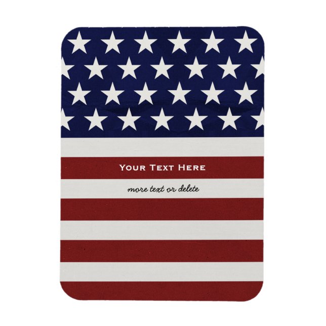 American USA Flag Patriotic July 4th Custom Magnet (Vertical)