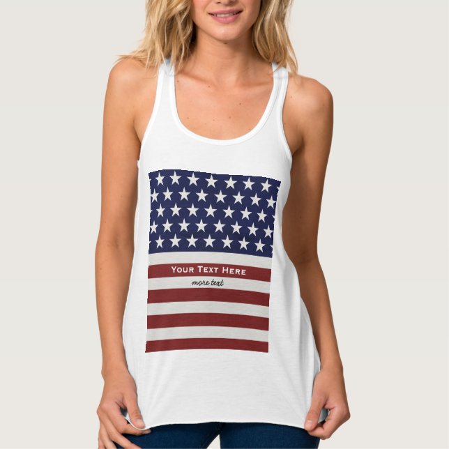American USA Flag Patriotic July 4th Custom Singlet (Front)
