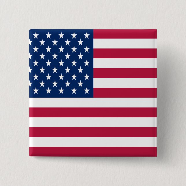 American USA Flag Pride Design 15 Cm Square Badge (Front)