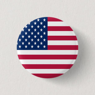 American USA Flag Pride Design 3 Cm Round Badge