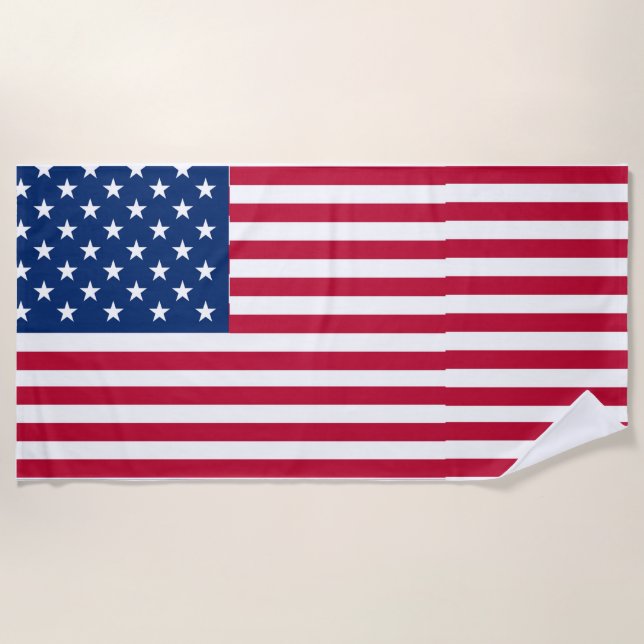 American USA Flag Pride Design-76353 Beach Towel (Front)
