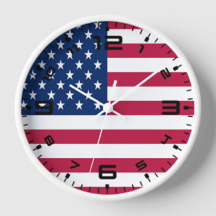 American USA Flag Pride Design-76353 Clock