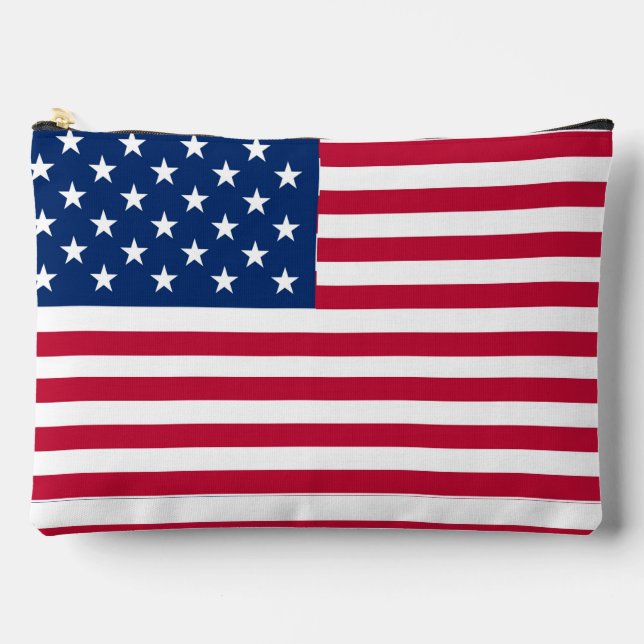 American USA Flag Pride Design Accessory Pouch (Front)