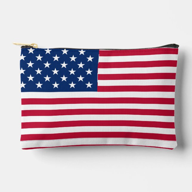 American USA Flag Pride Design Accessory Pouch (Front)