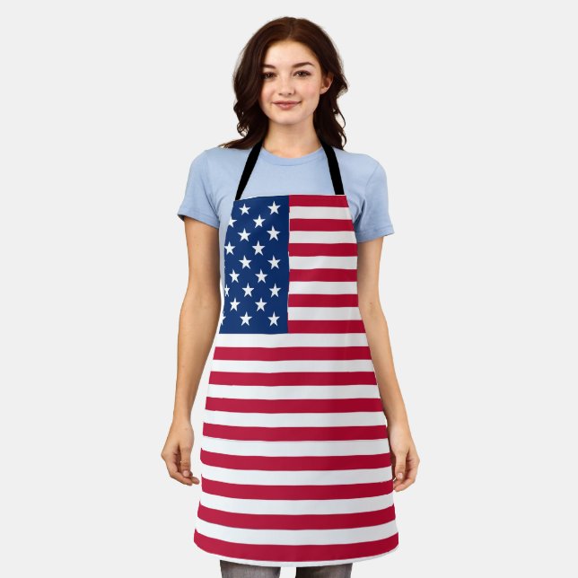 American USA Flag Pride Design Apron (Worn)