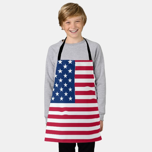 American USA Flag Pride Design Apron (Worn)