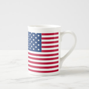 American USA Flag Pride Design Bone China Mug