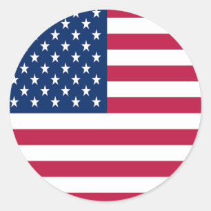 American USA Flag Pride Design Classic Round Sticker