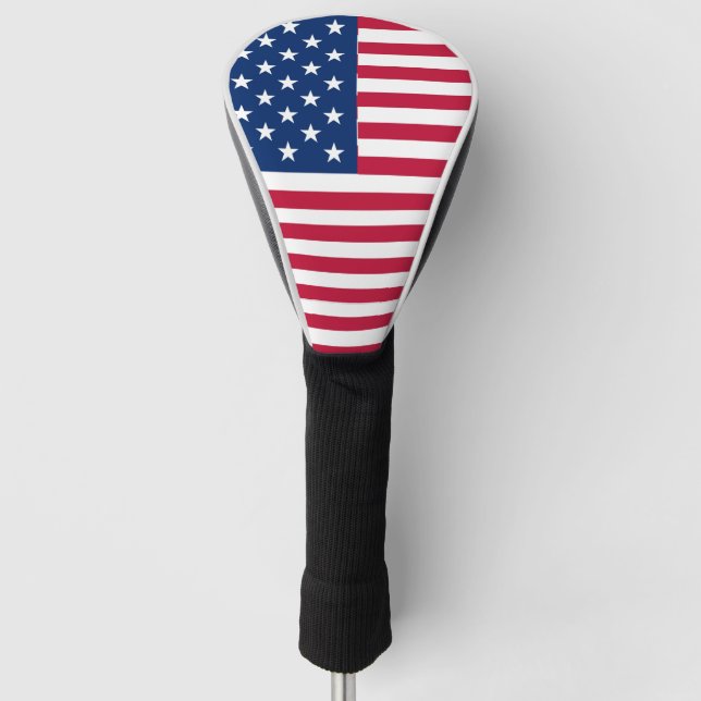 American USA Flag Pride Design Golf Head Cover (Front)