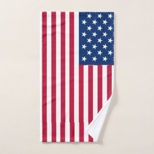 American USA Flag Pride Design Hand Towel
