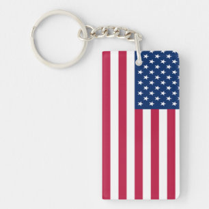 American USA Flag Pride Design Key Ring