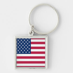 American USA Flag Pride Design Key Ring