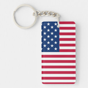 American USA Flag Pride Design Key Ring