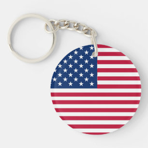 American USA Flag Pride Design Key Ring