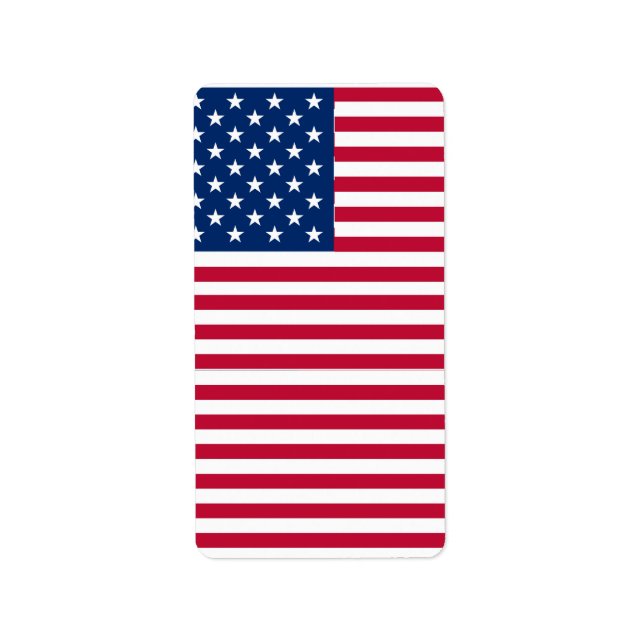 American USA Flag Pride Design Label (Front)