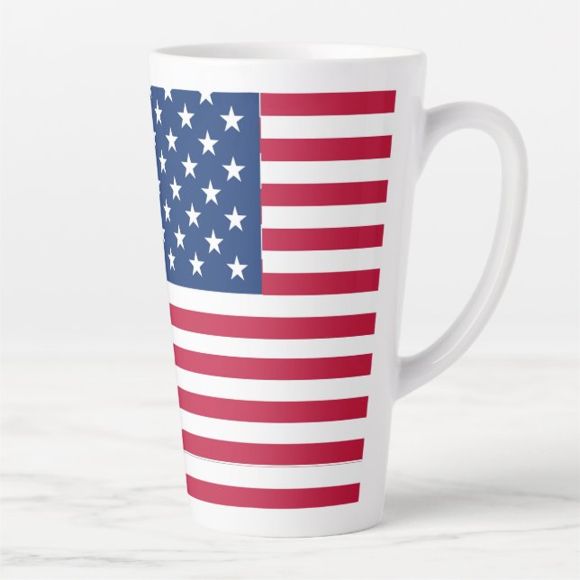 American USA Flag Pride Design Latte Mug (Right)