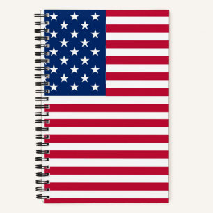 American USA Flag Pride Design Notebook