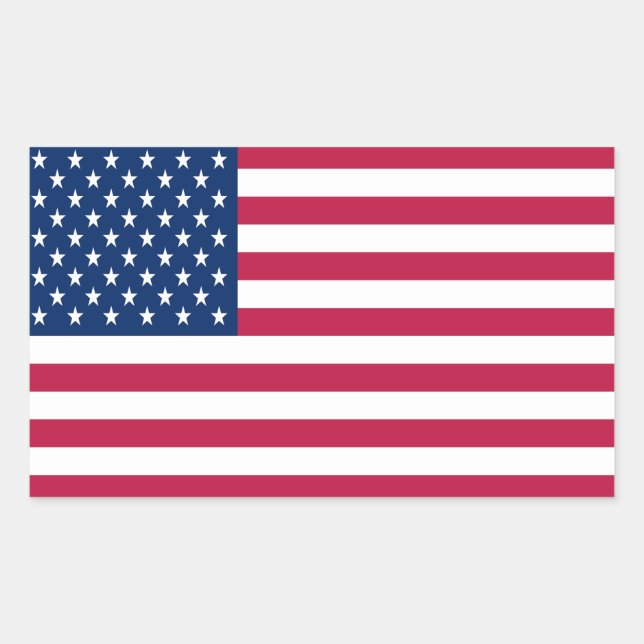 American USA Flag Pride Design Rectangular Sticker (Front)