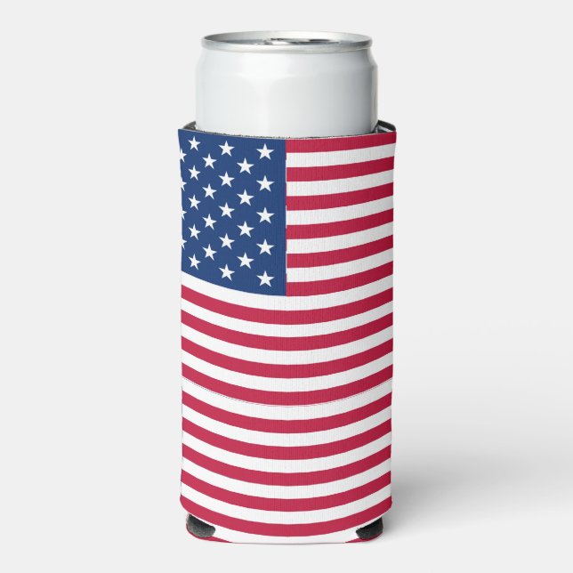 American USA Flag Pride Design Seltzer Can Cooler (Seltzer Front)