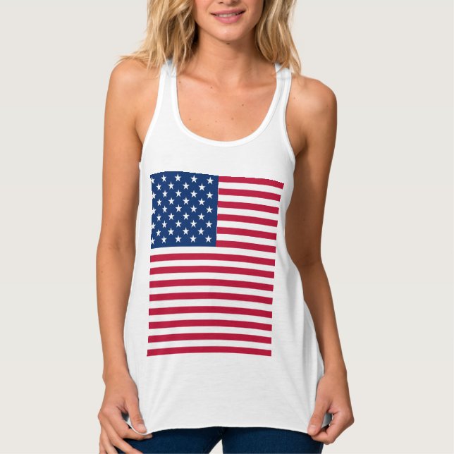 American USA Flag Pride Design Singlet (Front)