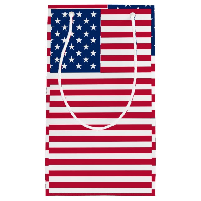 American USA Flag Pride Design Small Gift Bag (Front)