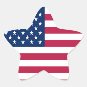 American USA Flag Pride Design Star Sticker