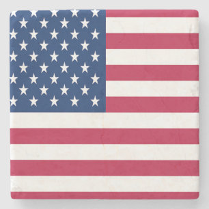 American USA Flag Pride Design Stone Coaster