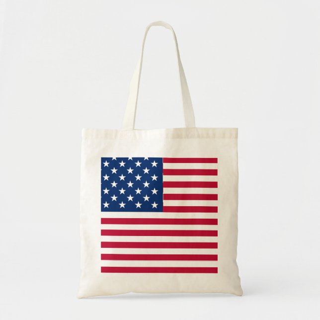 American USA Flag Pride Design Tote Bag (Front)