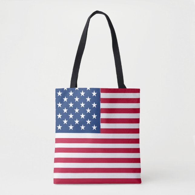 American USA Flag Pride Design Tote Bag (Front)