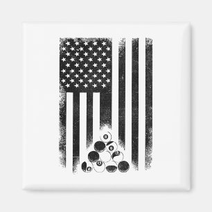 American Usa Flag Rack Pool Billiard Player Billia Magnet