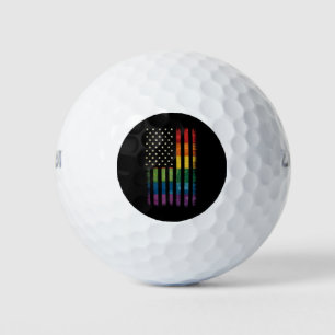 American USA Flag Rainbow Pride Gay Lesbian LGBTQ Golf Balls