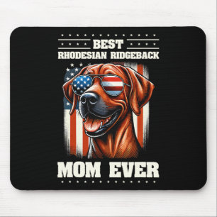 American Usa Flag Rhodesian Ridgeback 4th Of July Mouse Pad