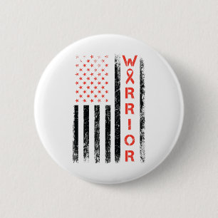 American Usa Flag Warrior - Heart Disease Awarenes 6 Cm Round Badge