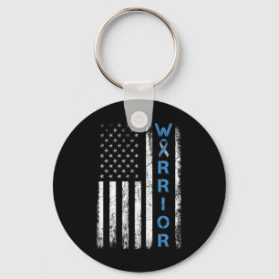 American Usa Flag Warrior - Type 1 Diabetes Awaren Key Ring