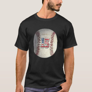 American USA Flag With Retro 15 Baseball Number 15 T-Shirt